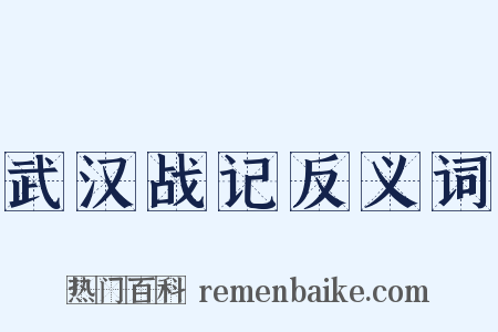武汉战记反义词是什么意思的图片